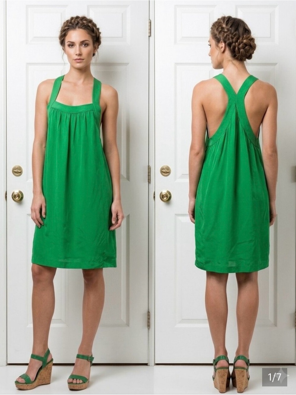 THEORY Emerald "Rey" Silk racer-back dress Sz. 4